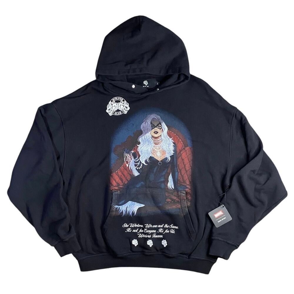 Darc Sport x Marvel Black Cat “You Wouldn’t Get It” Pierce Hoodie NWT - L